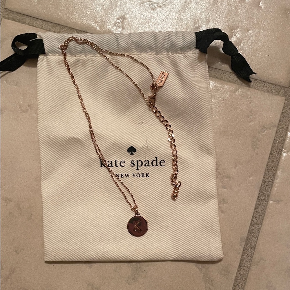 Kate Spade Rose Gold 'K' Pendant Necklace